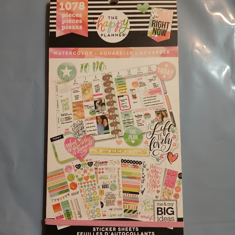 The Happy Planner watercolor. Sticker Sheets Book